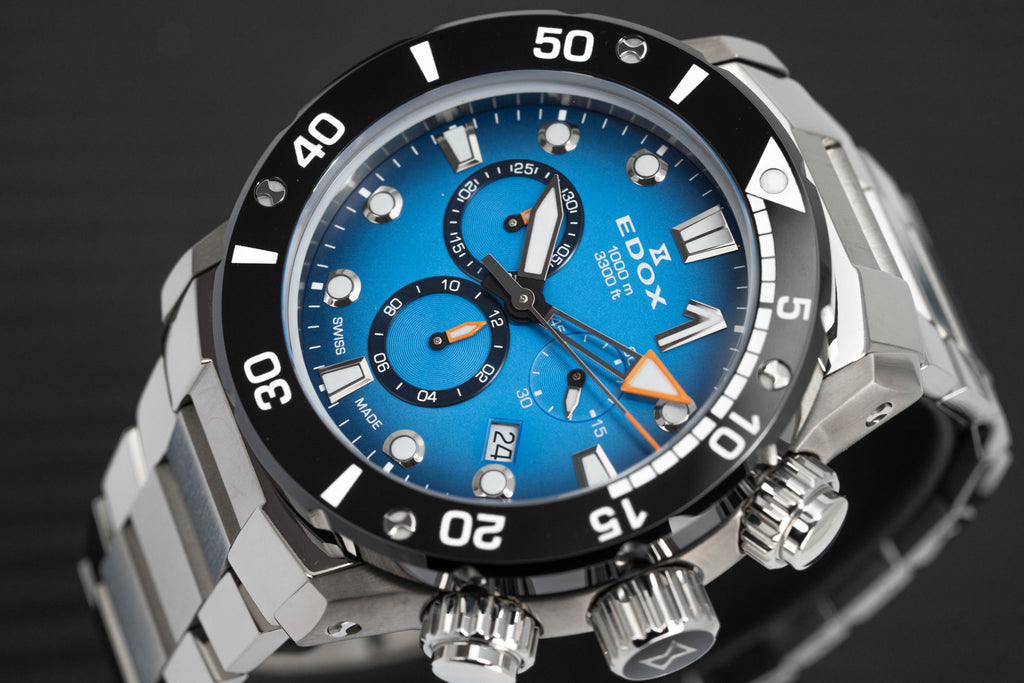 Edox Men's Watch CO-1 Chronograph Blue Titanium