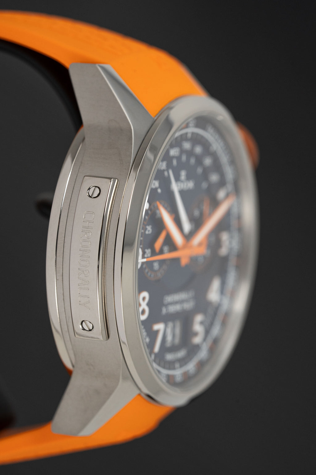 Edox Men's Watch Chronorally Chronograph Orange