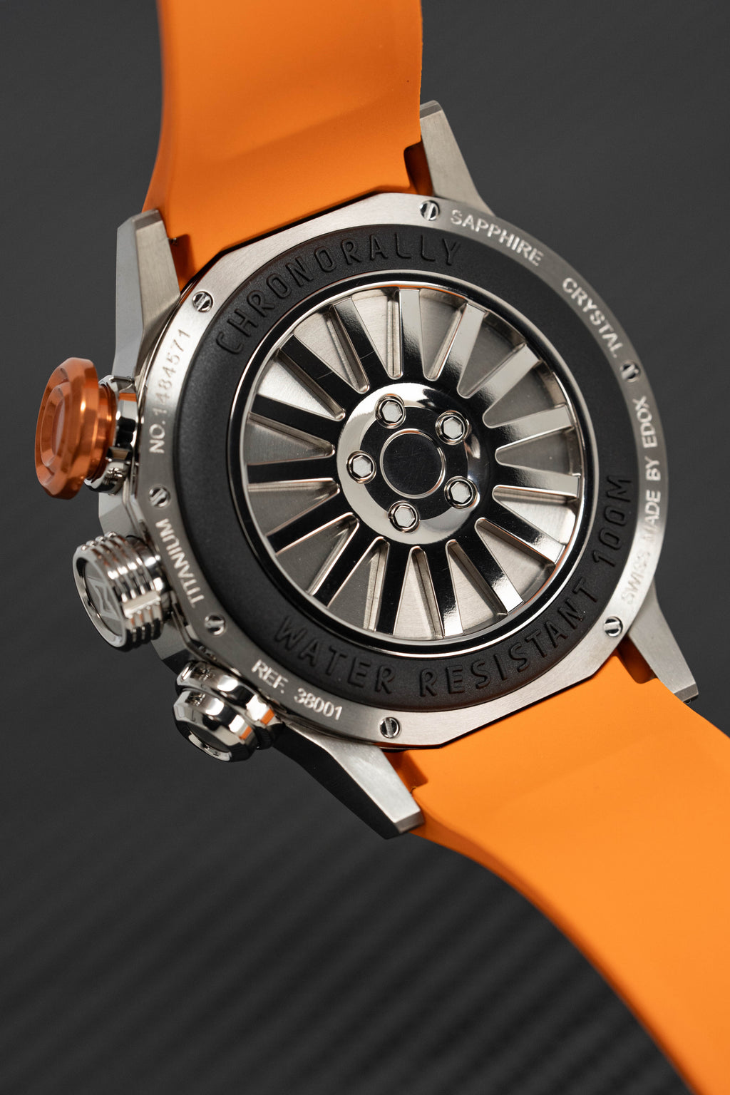 Edox Men's Watch Chronorally Chronograph Orange
