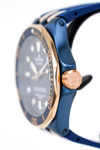 Edox Automatic Watch Delfin Diver Blue Rose Gold 43mm