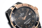Edox Automatic Watch Delfin Diver Black Rose Gold 43mm