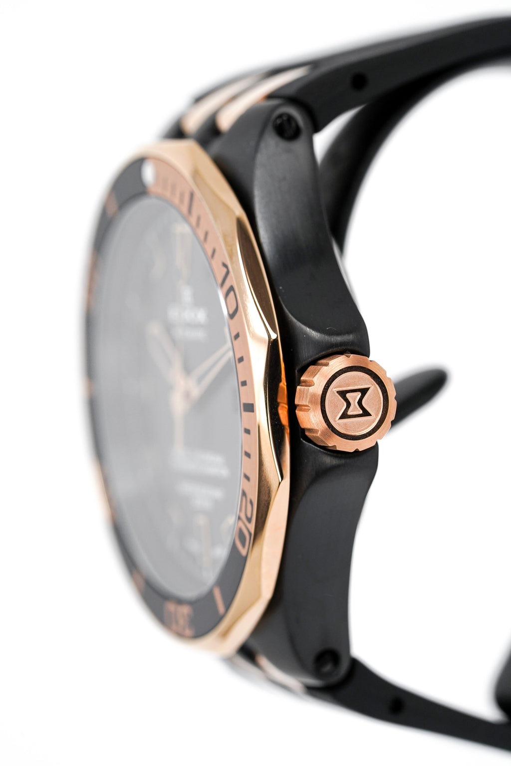 Edox Automatic Watch Delfin Diver Black Rose Gold 43mm