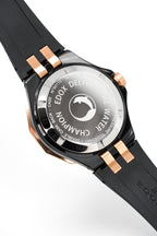 Edox Automatic Watch Delfin Diver Black Rose Gold 43mm
