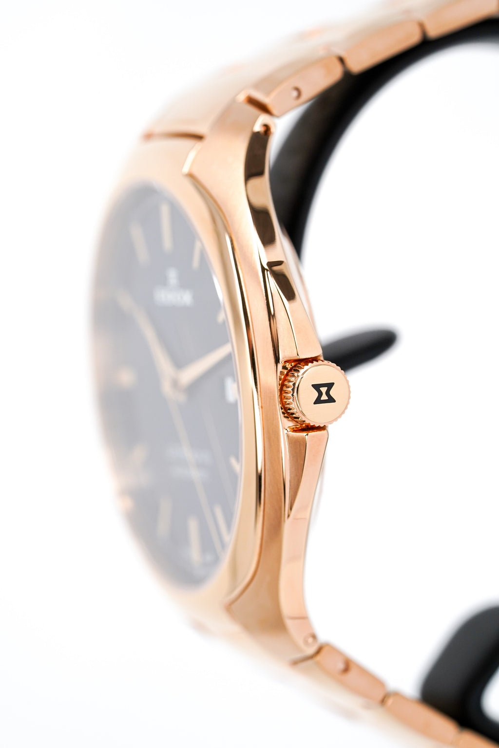 Edox Men's Automatic Watch Les Bèmonts Ultra Slim Blue Rose Gold 42mm