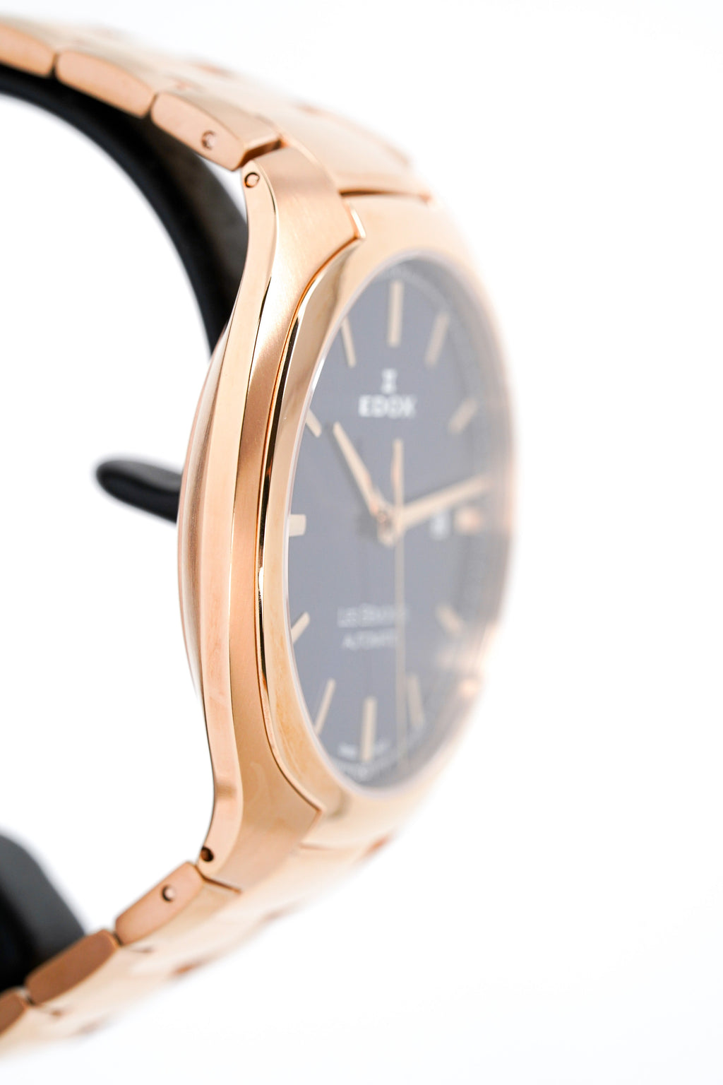 Edox Men's Automatic Watch Les Bèmonts Ultra Slim Blue Rose Gold 42mm