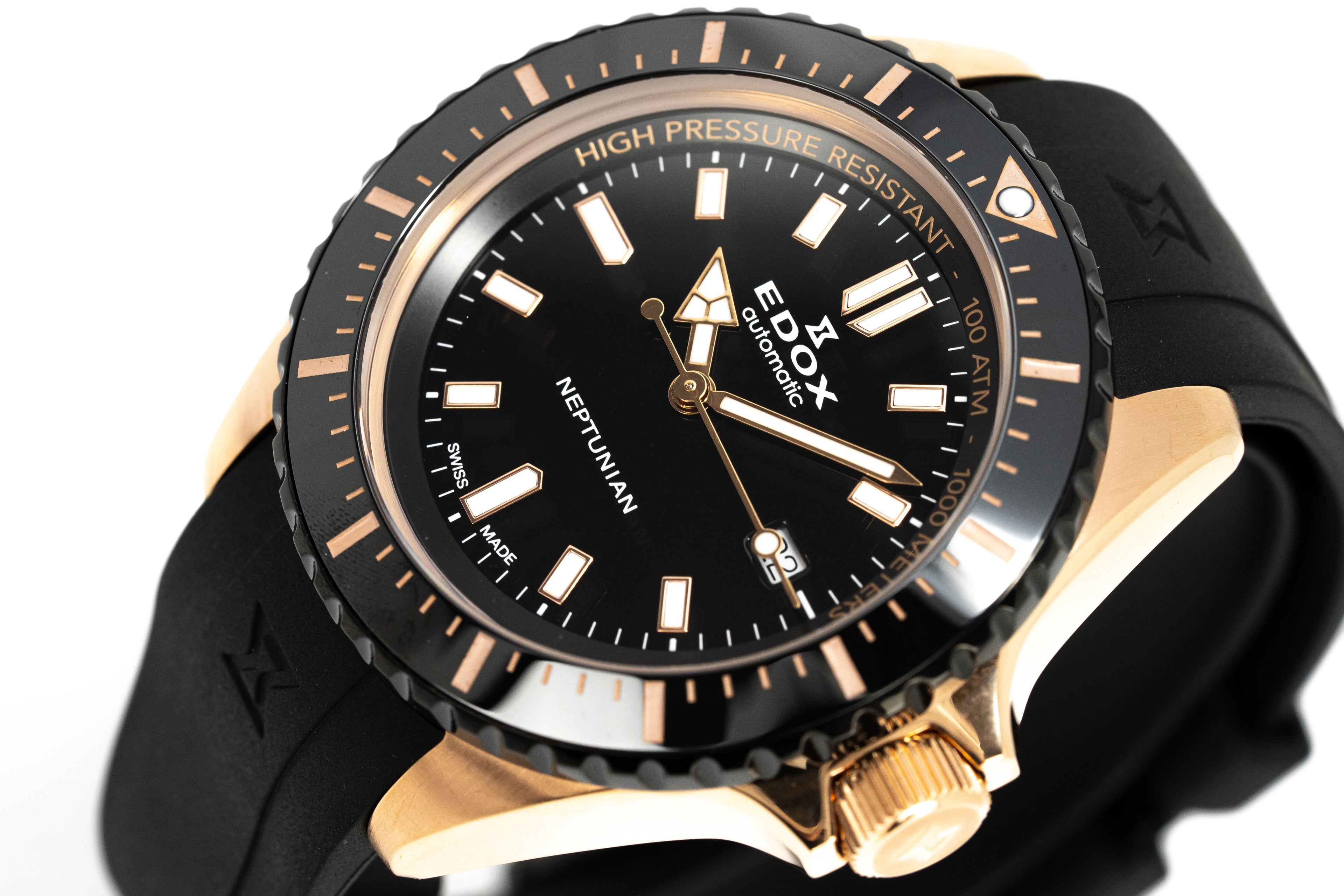 Edox Men's Watch Neptunian Automatic IP Rose Gold