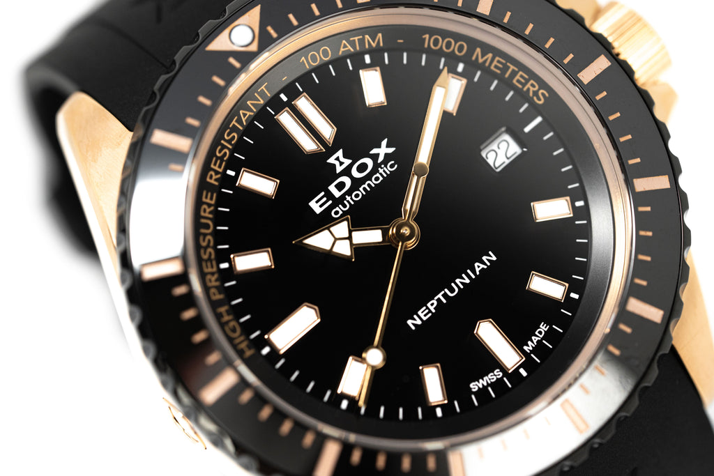 Edox Men's Watch Neptunian Automatic IP Rose Gold