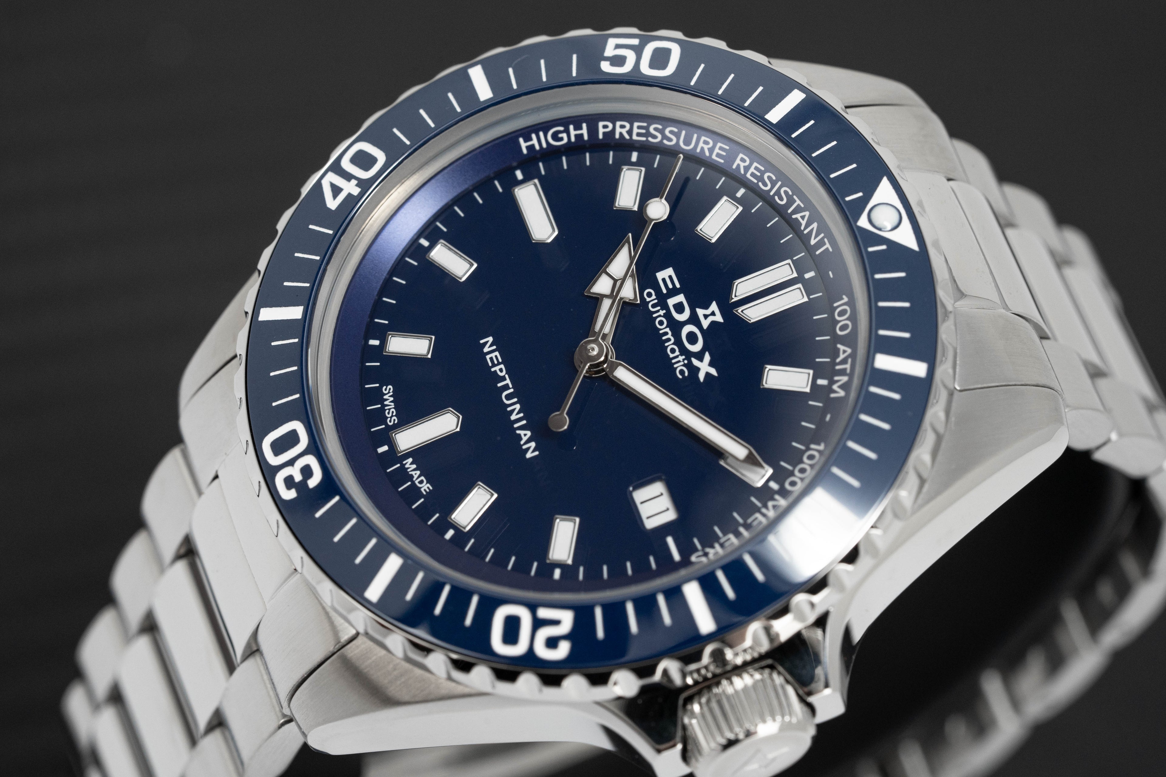 Edox Men's Watch Neptunian Automatic Steel Blue