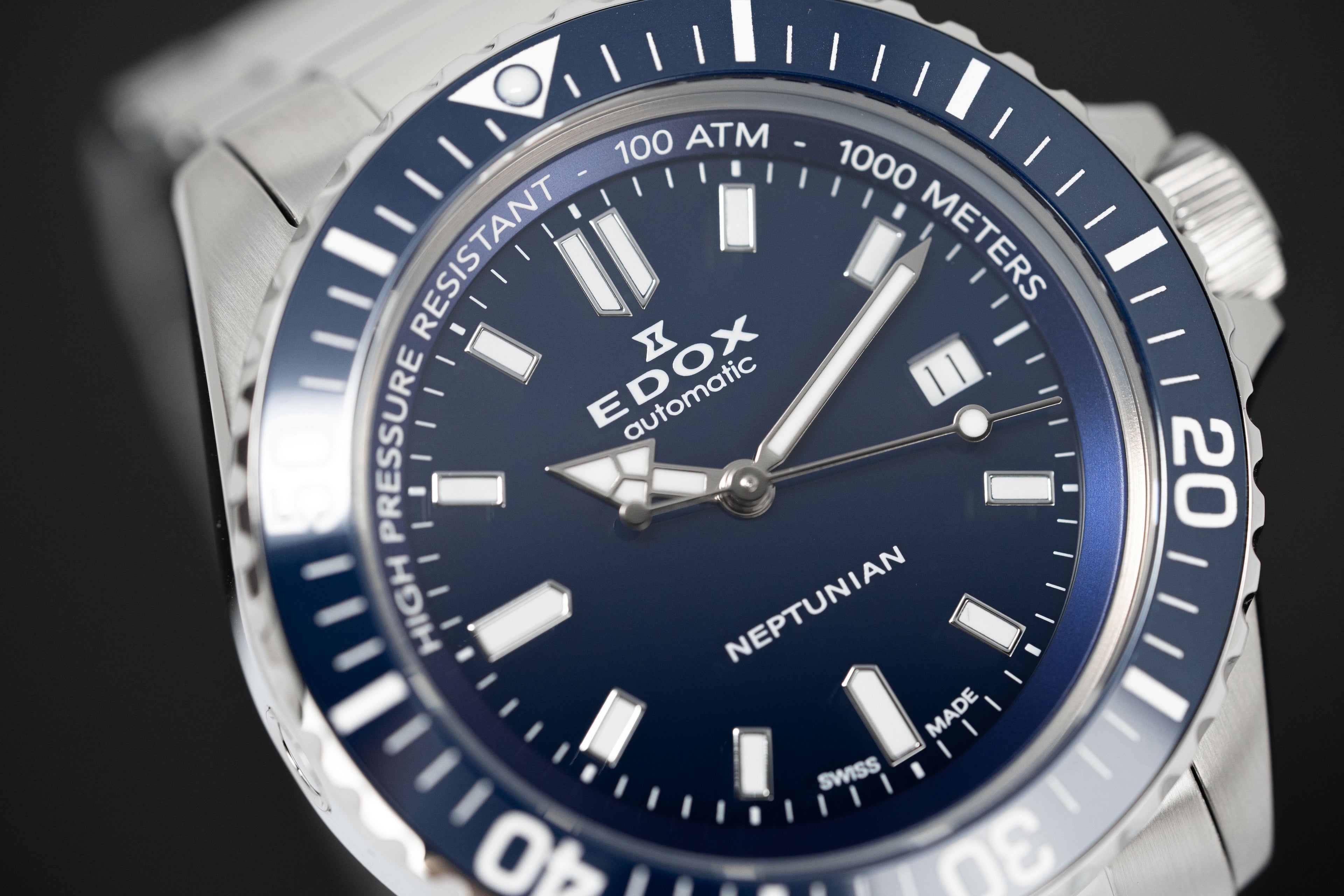 Edox Men's Watch Neptunian Automatic Steel Blue
