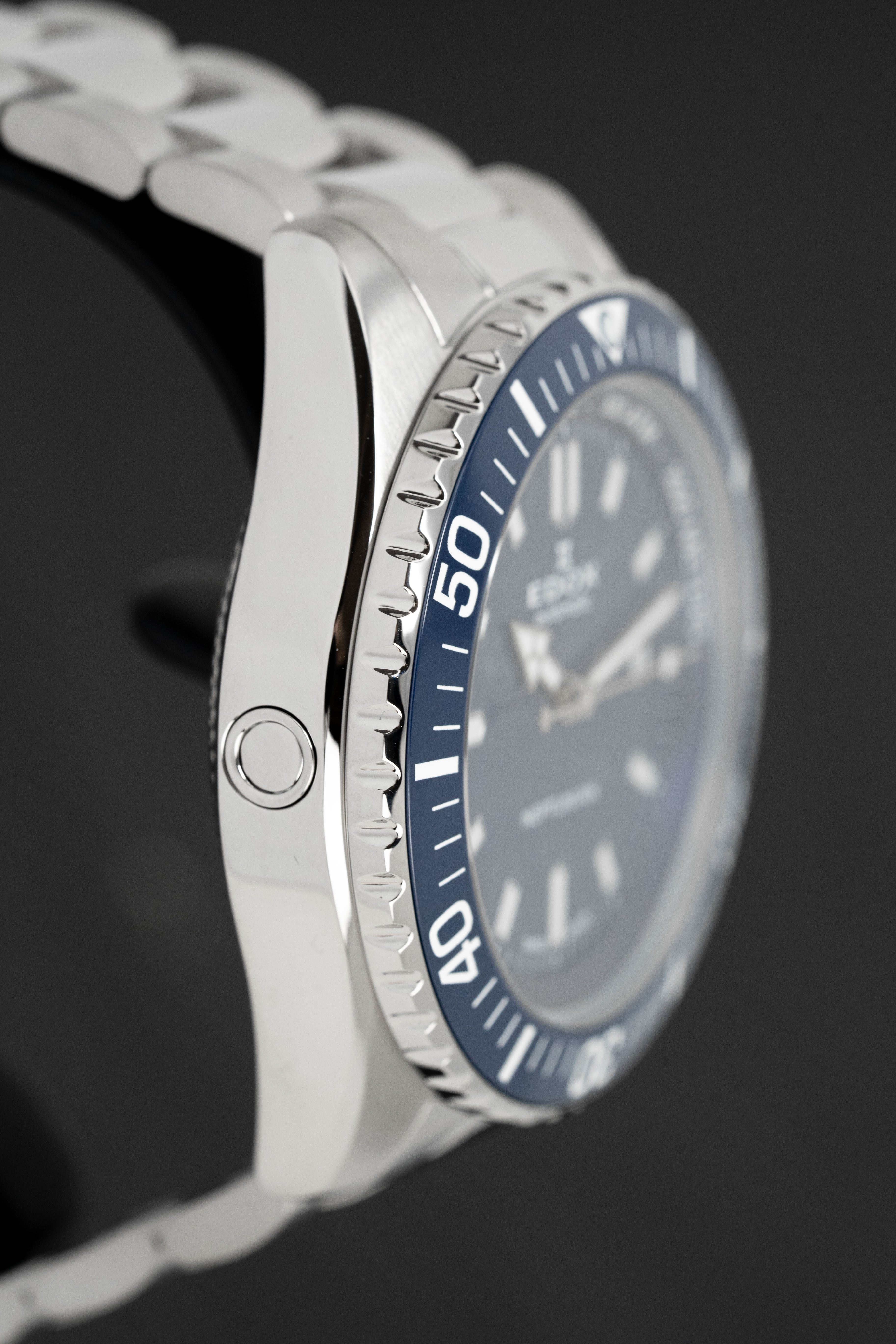 Edox Men's Watch Neptunian Automatic Steel Blue