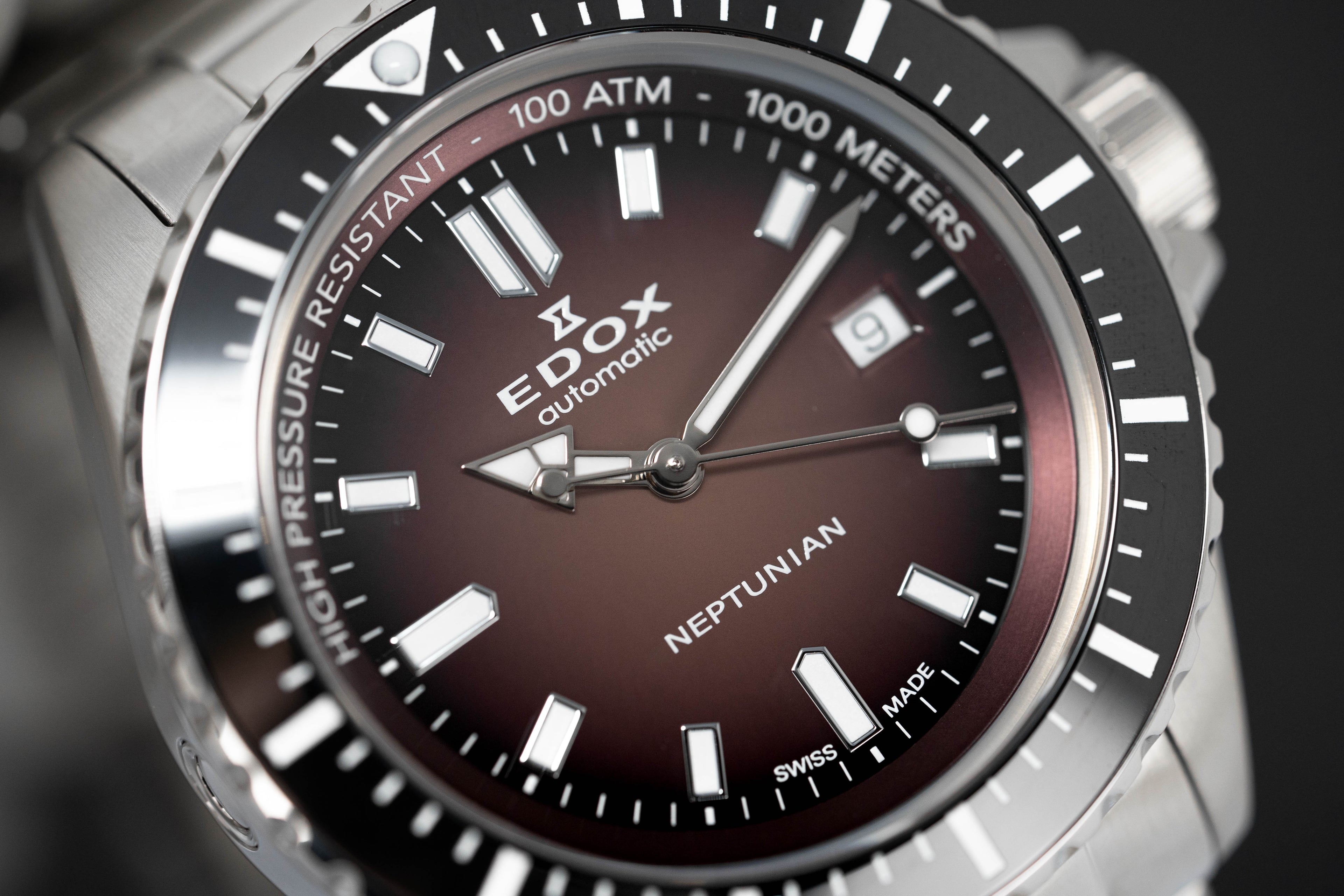 Edox Men's Watch Neptunian Automatic Bordeaux