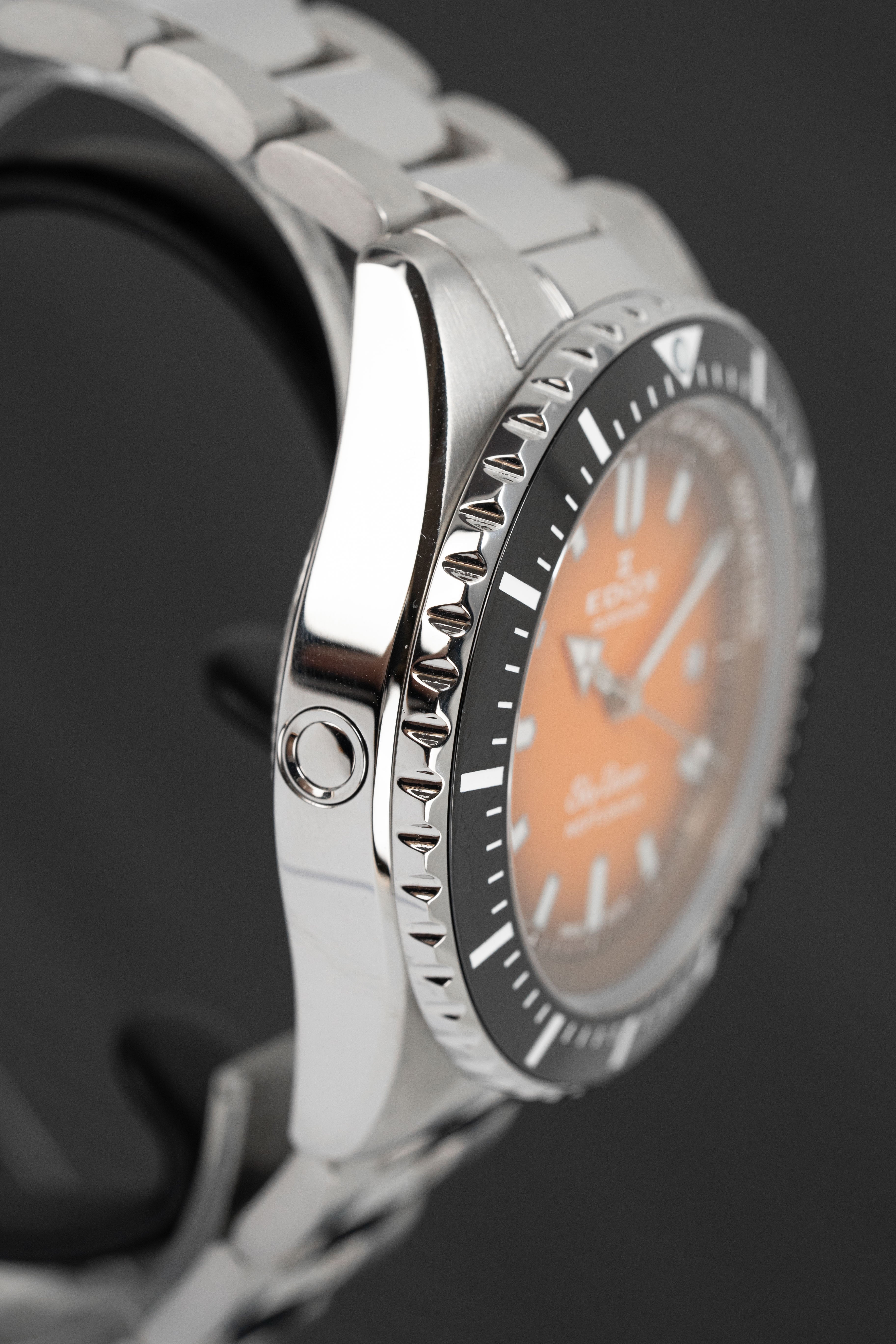 Edox Men's Watch Neptunian Sky Diver Automatic Steel Orange