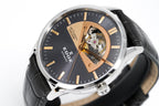 Edox Men's Automatic Watch Les Vauberts Open Heart Rose Gold 43mm