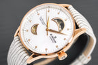 Edox Women's Automatic Watch Les Vauberts Open Heart Rose Gold 37mm