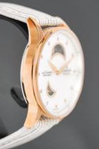 Edox Women's Automatic Watch Les Vauberts Open Heart Rose Gold 37mm