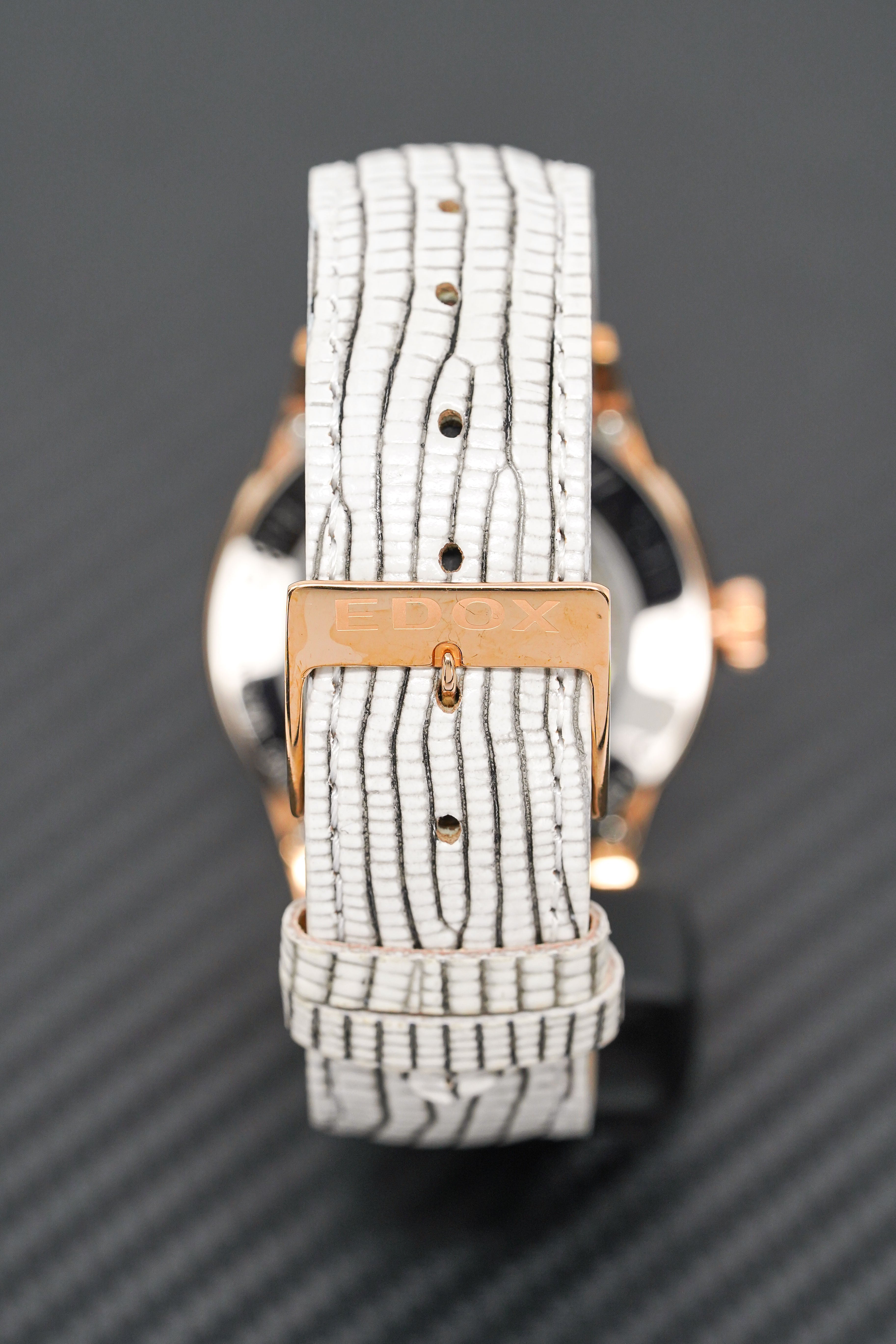 Edox Women's Automatic Watch Les Vauberts Open Heart Rose Gold 37mm