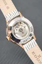 Edox Women's Automatic Watch Les Vauberts Open Heart Rose Gold 37mm