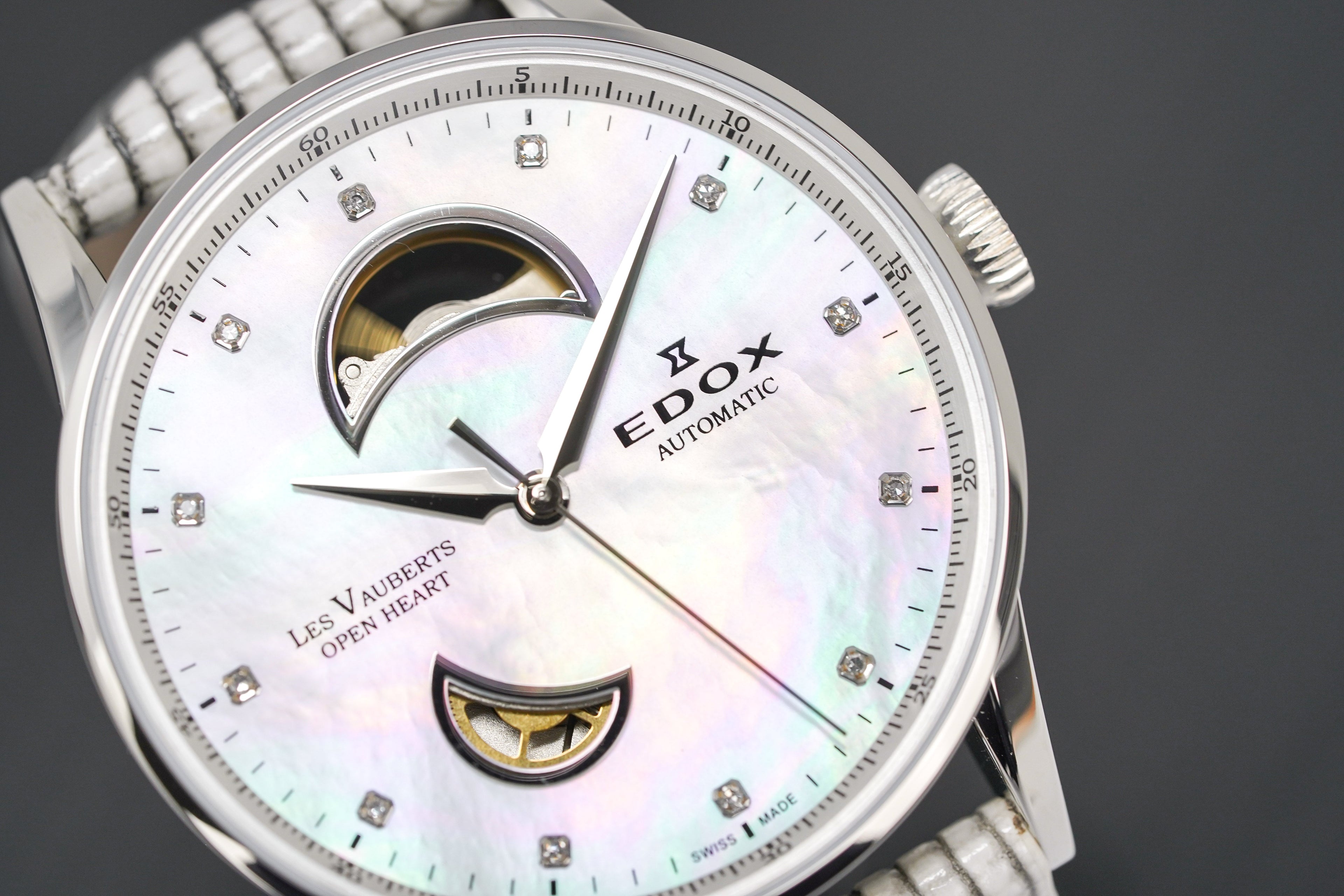 Edox Women's Automatic Watch Les Vauberts Open Heart 37mm