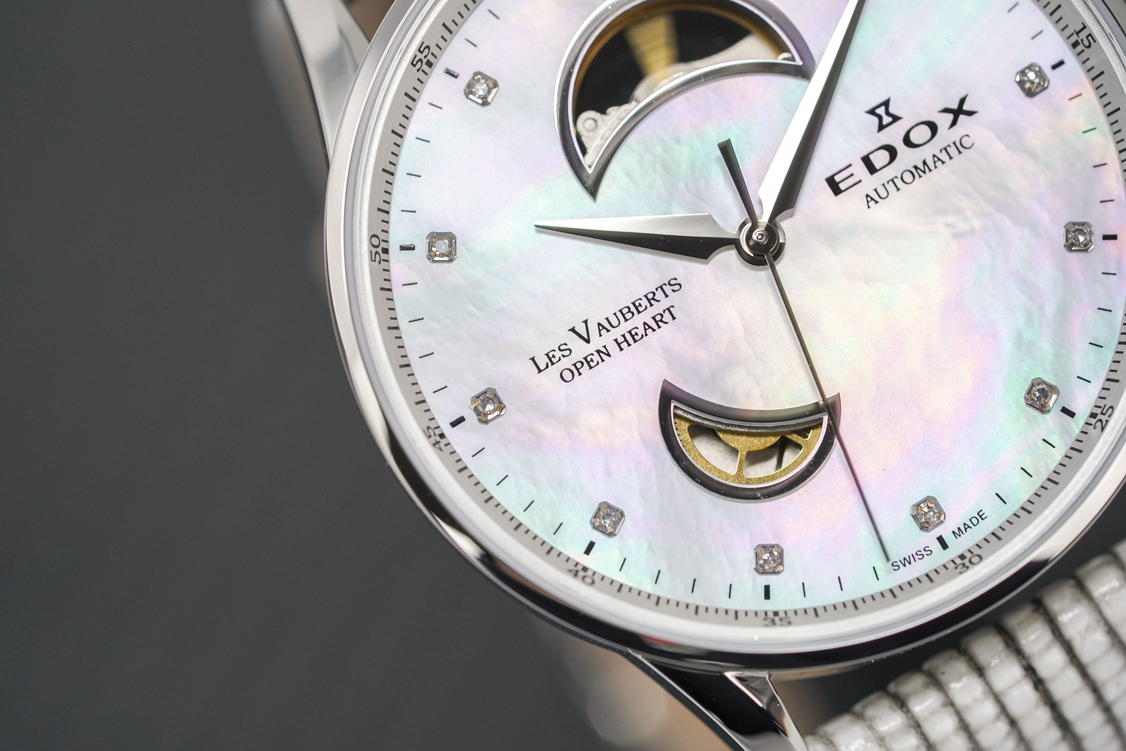 Edox Women's Automatic Watch Les Vauberts Open Heart 37mm
