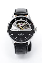 Edox Women's Automatic Watch Les Vauberts Open Heart 37mm Black