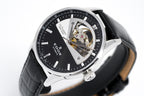 Edox Women's Automatic Watch Les Vauberts Open Heart 37mm Black