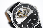 Edox Women's Automatic Watch Les Vauberts Open Heart 37mm Black