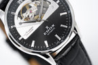 Edox Women's Automatic Watch Les Vauberts Open Heart 37mm Black