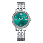 Citizen Ladies Emerald Green Dial 31mm Crystal Bezel Watch