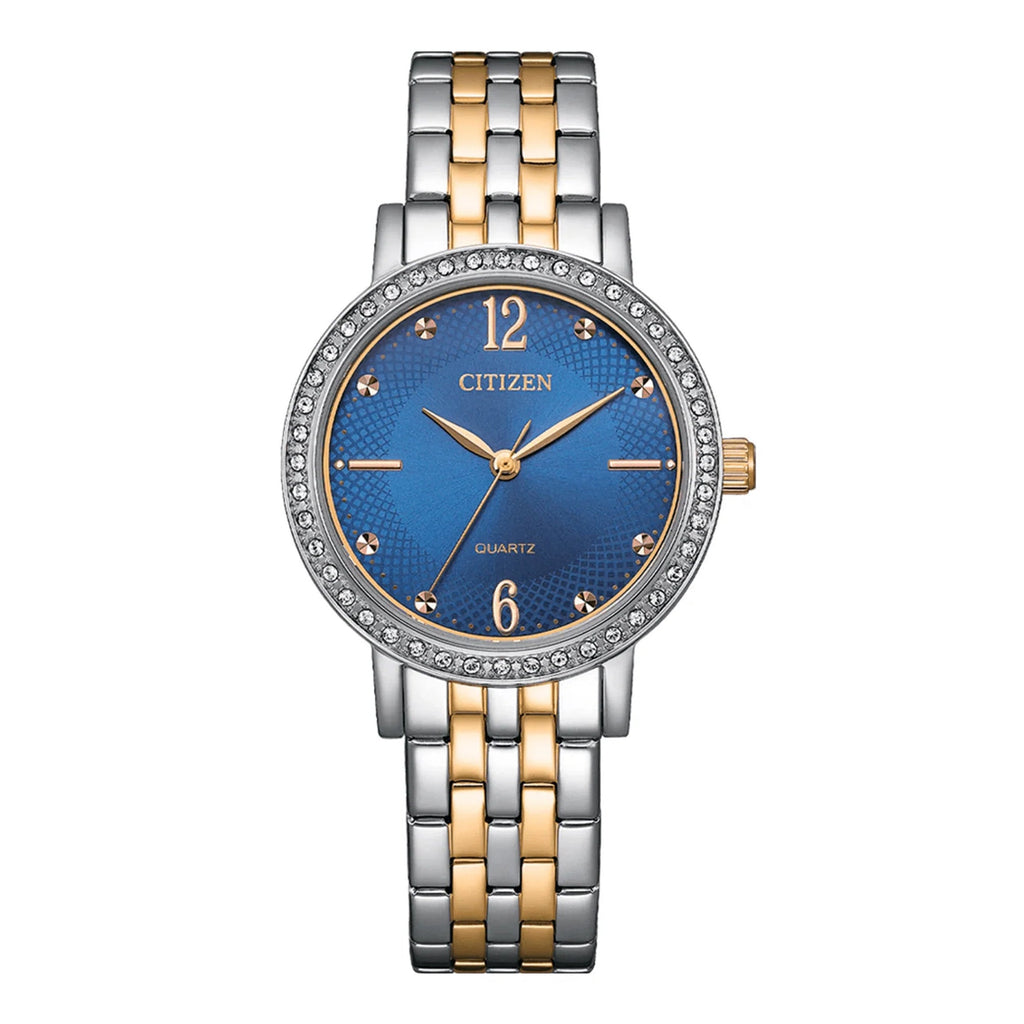Citizen Ladies' Blue Dial 31mm Crystal Two-Tone Watch