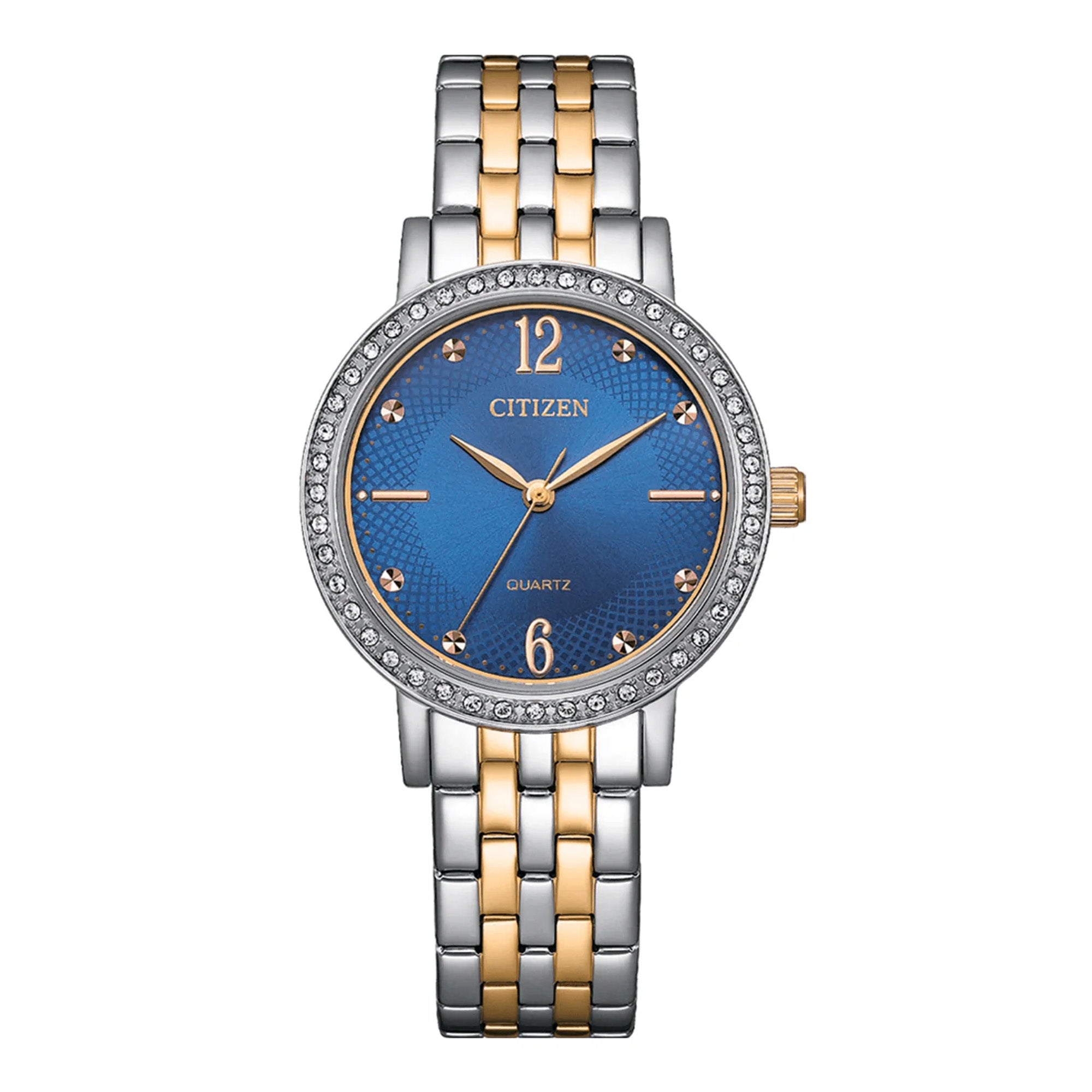 Citizen Ladies' Blue Dial 31mm Crystal Two-Tone Watch