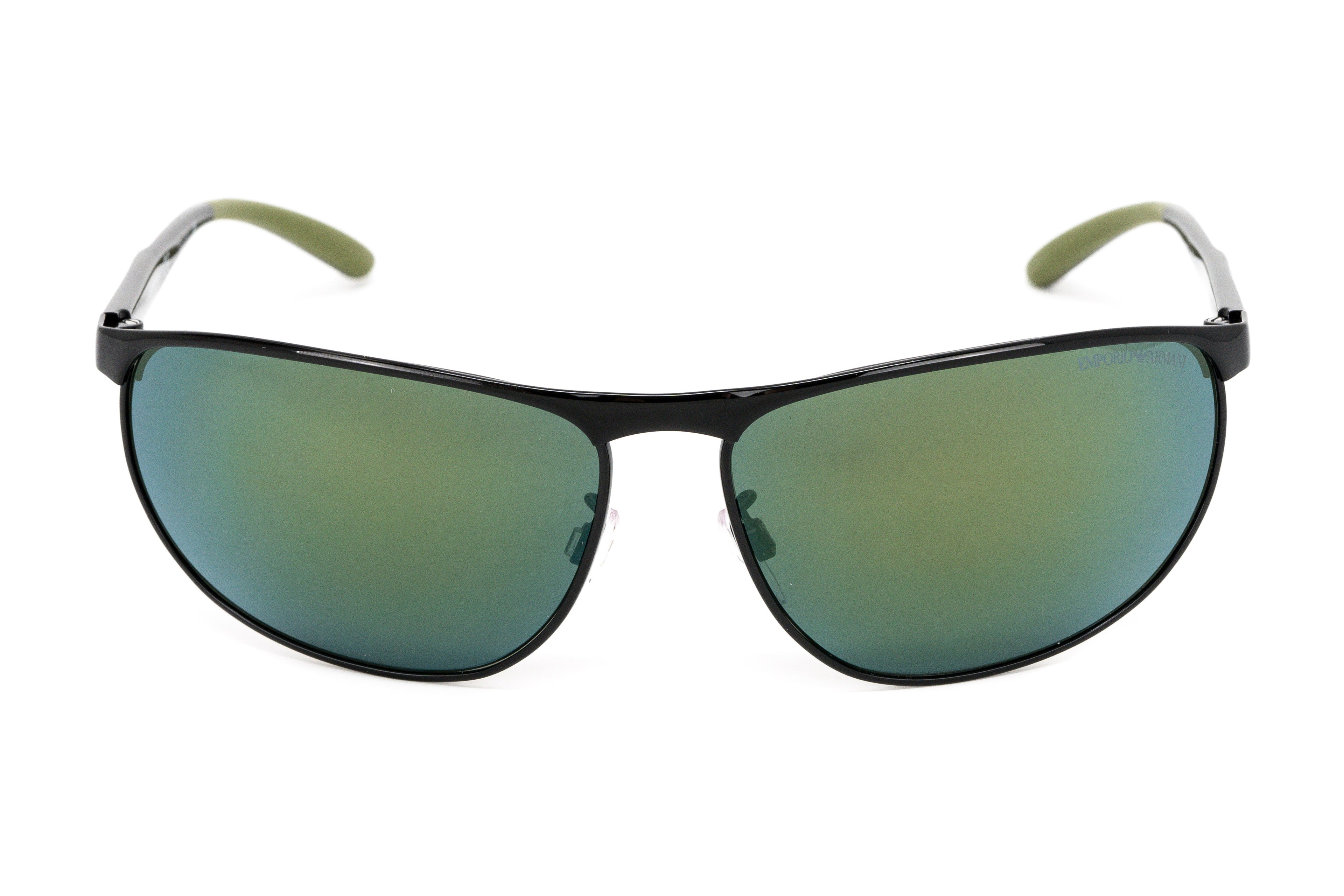 Emporio Armani Men's Sunglasses Wraparound Black/Green