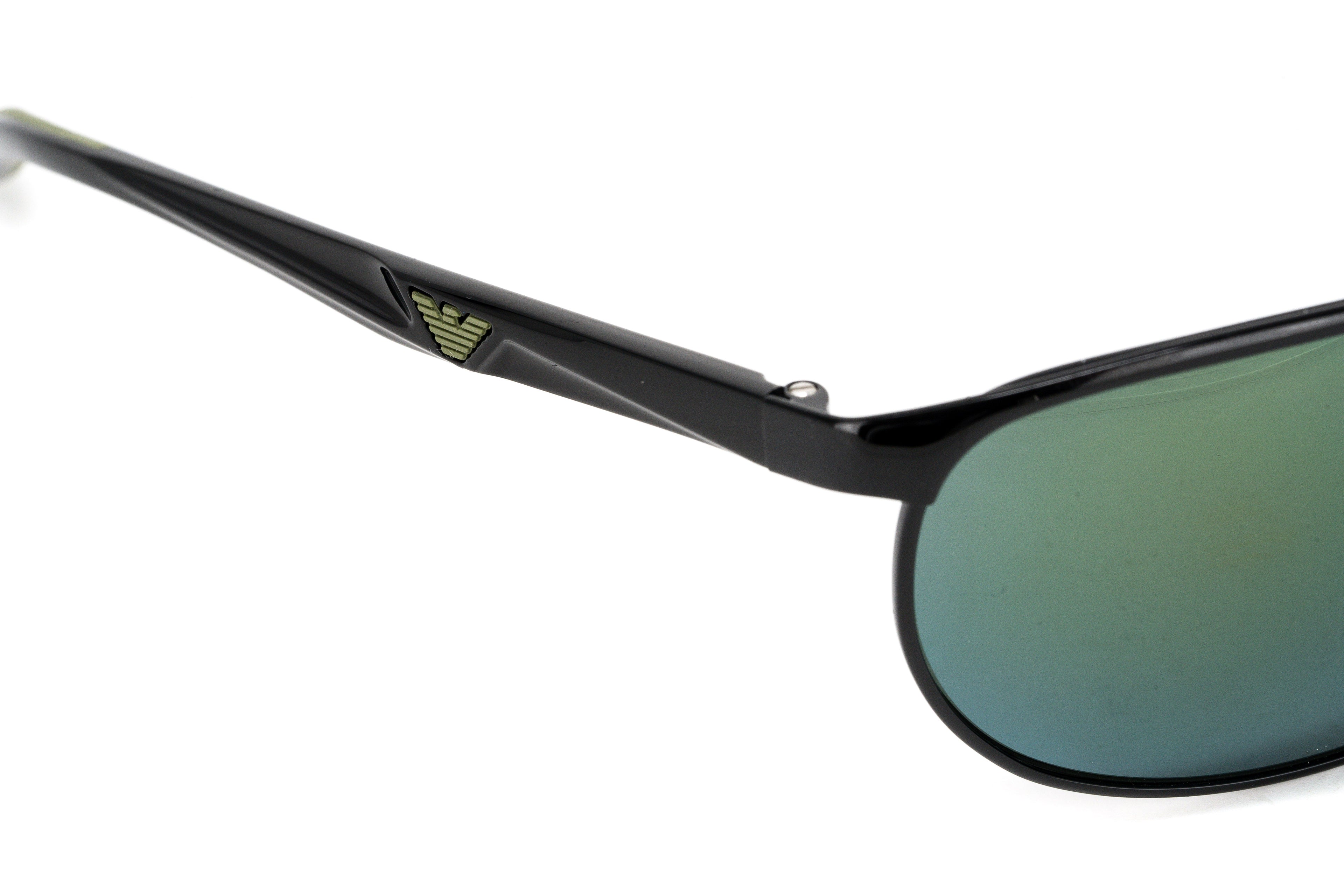 Emporio Armani Men's Sunglasses Wraparound Black/Green