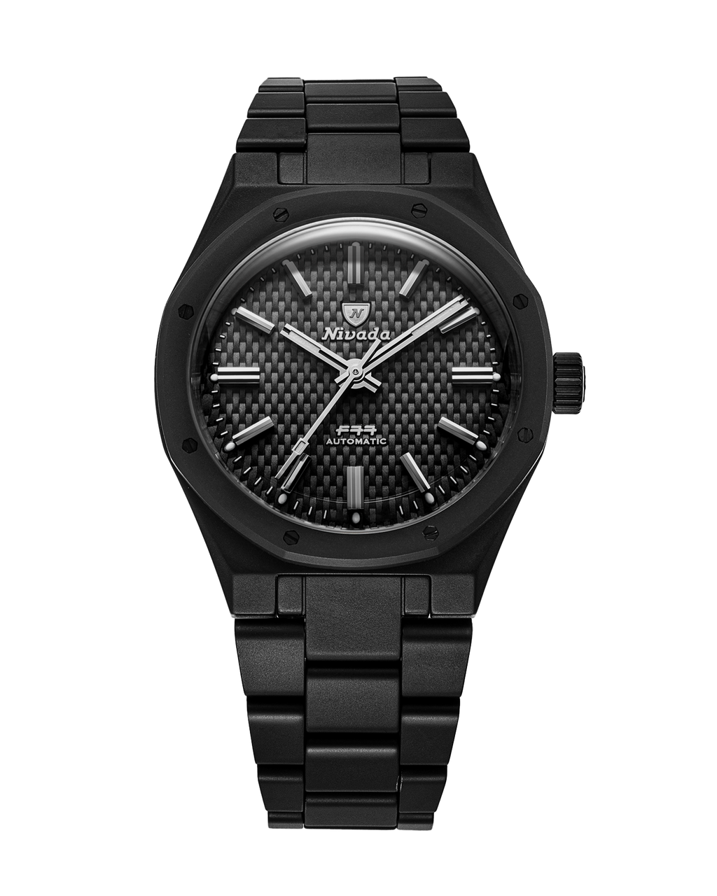 F77 Black Ceramic Tressed Dial Mk1 | 37mm, Mens Watch