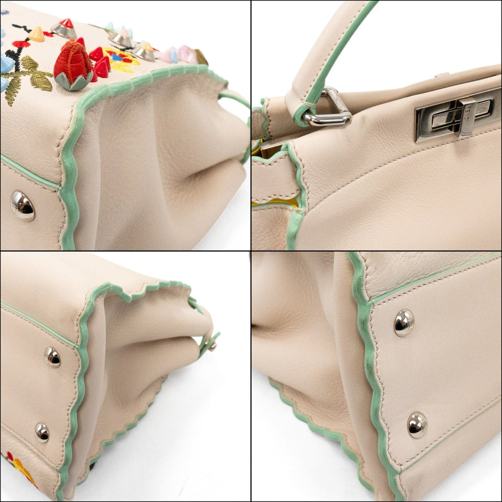 Fendi 'Peekaboo Embroidered' Top Handle Bag