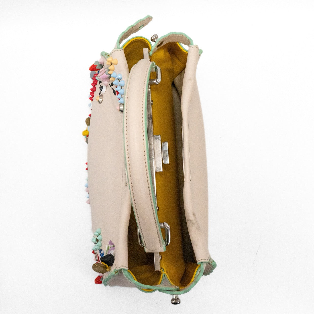 Fendi 'Peekaboo Embroidered' Top Handle Bag