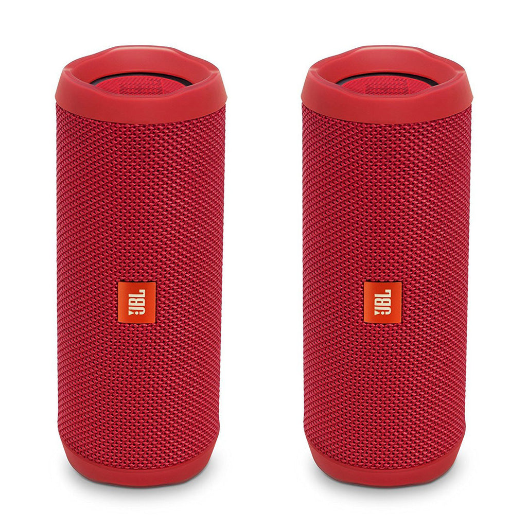 JBL Flip 4 Portable Waterproof Bluetooth Speaker - Pair (Red)