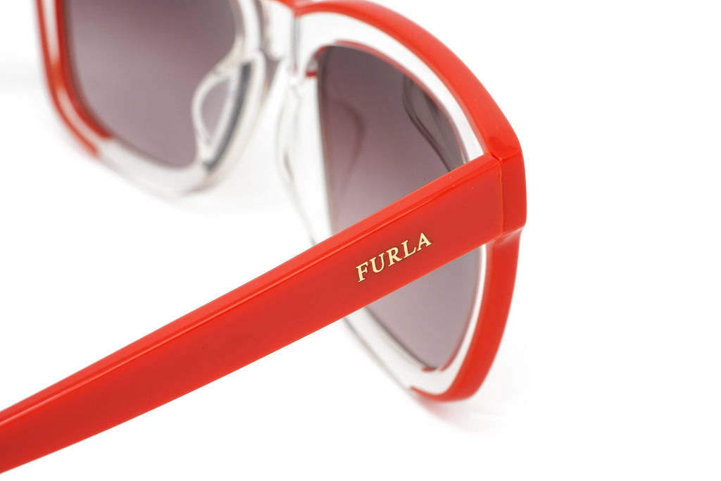 Furla Women's Sunglasses Classic Square Clear/Red
