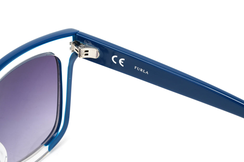 Furla Women's Sunglasses Classic Square Clear/Blue