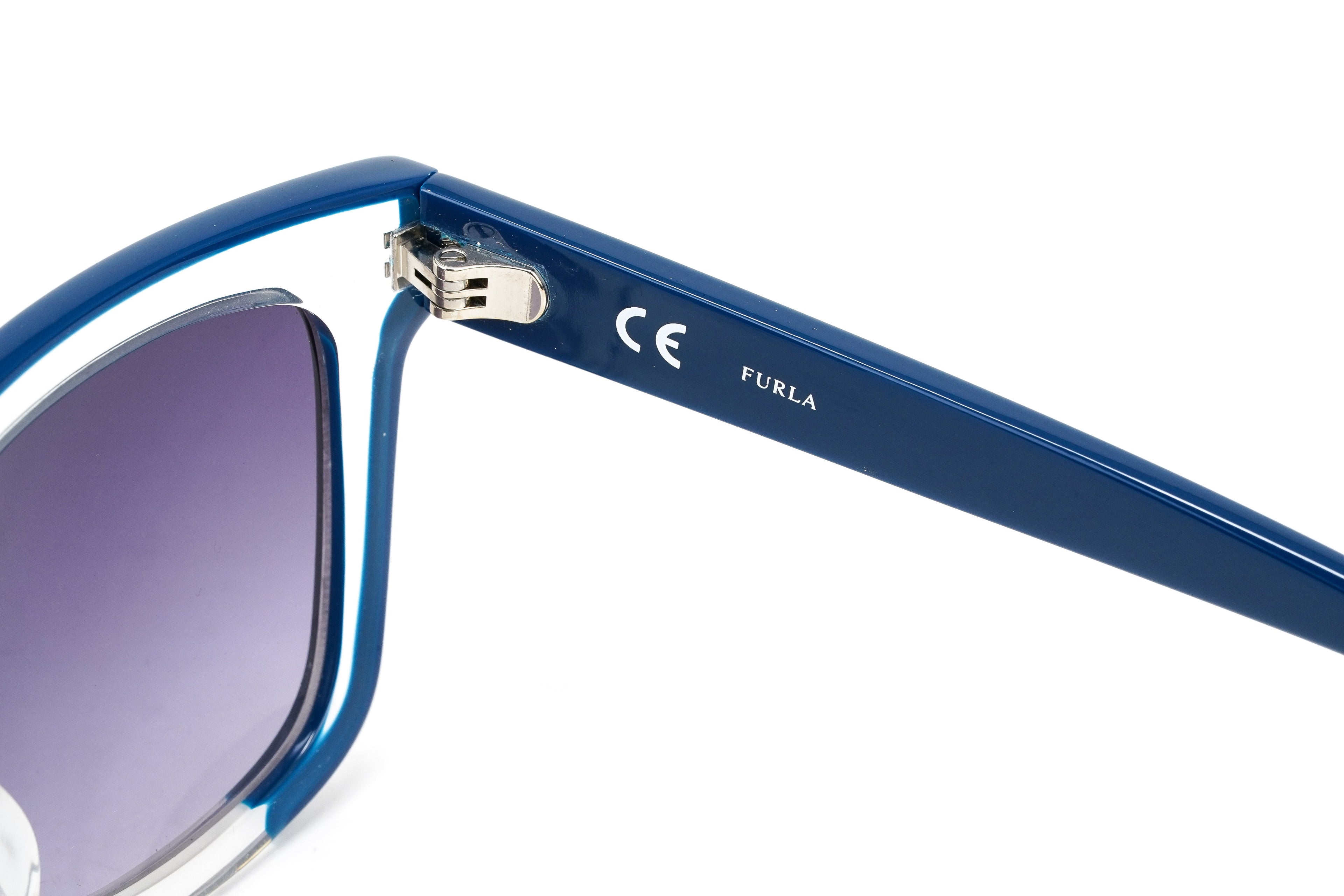 Furla Women's Sunglasses Classic Square Clear/Blue