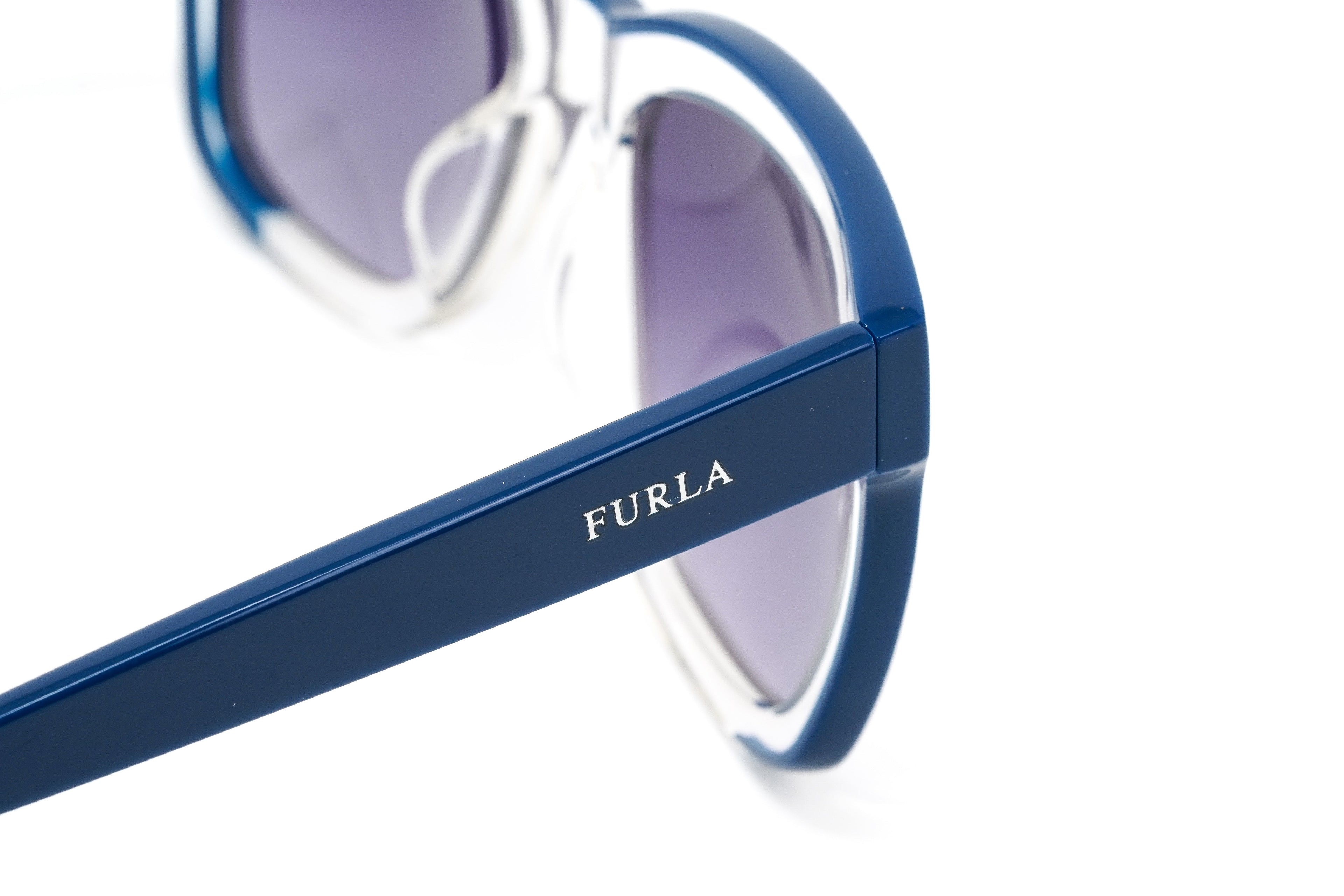 Furla Women's Sunglasses Classic Square Clear/Blue