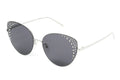 Furla Women's Sunglasses Rimless Cat Eye Silver/Grey