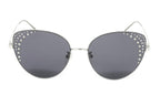 Furla Women's Sunglasses Rimless Cat Eye Silver/Grey