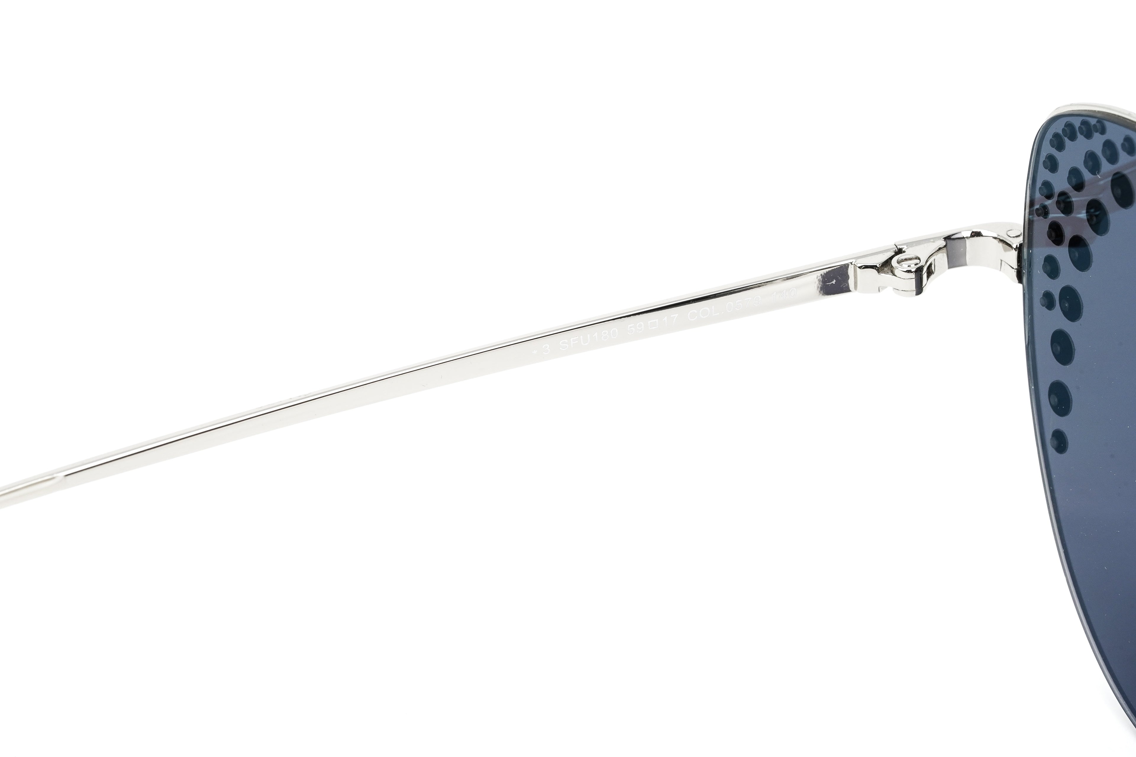 Furla Women's Sunglasses Rimless Cat Eye Silver/Grey
