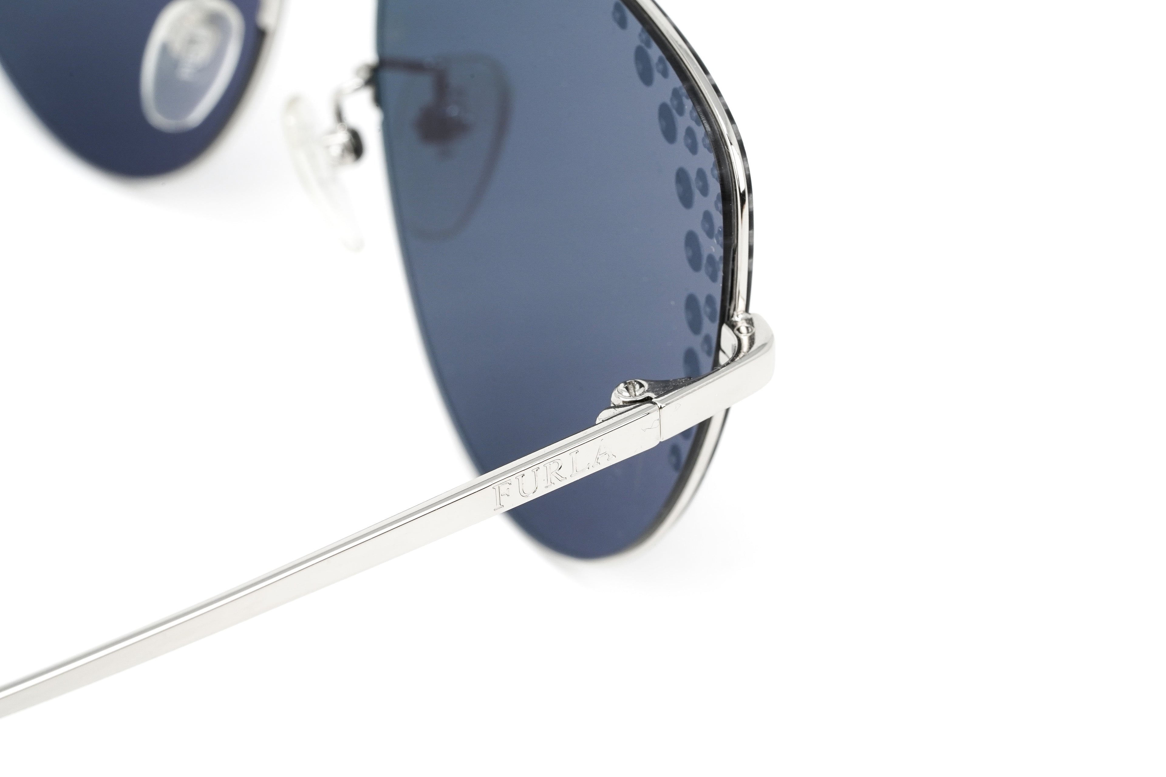 Furla Women's Sunglasses Rimless Cat Eye Silver/Grey