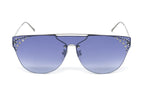 Furla Women's Sunglasses Rimless Browline Silver/Blue