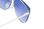 Furla Women's Sunglasses Rimless Browline Silver/Blue