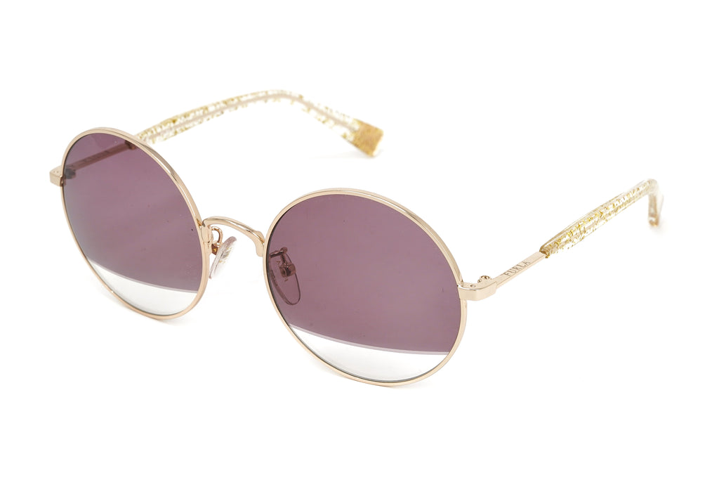 Furla Women's Sunglasses Round Gold/Purple