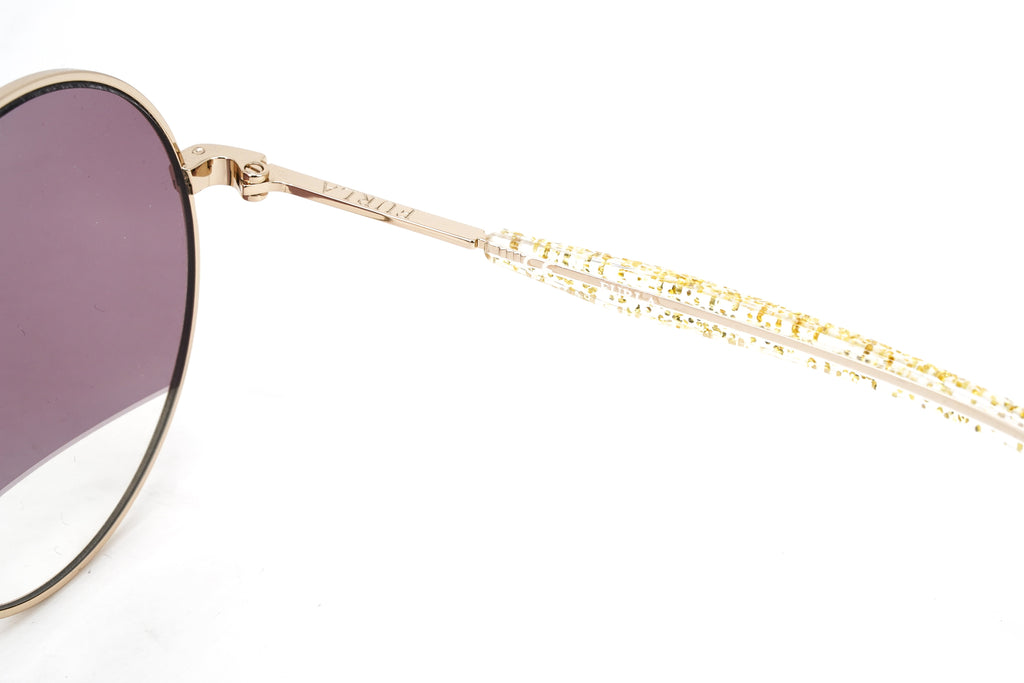 Furla Women's Sunglasses Round Gold/Purple