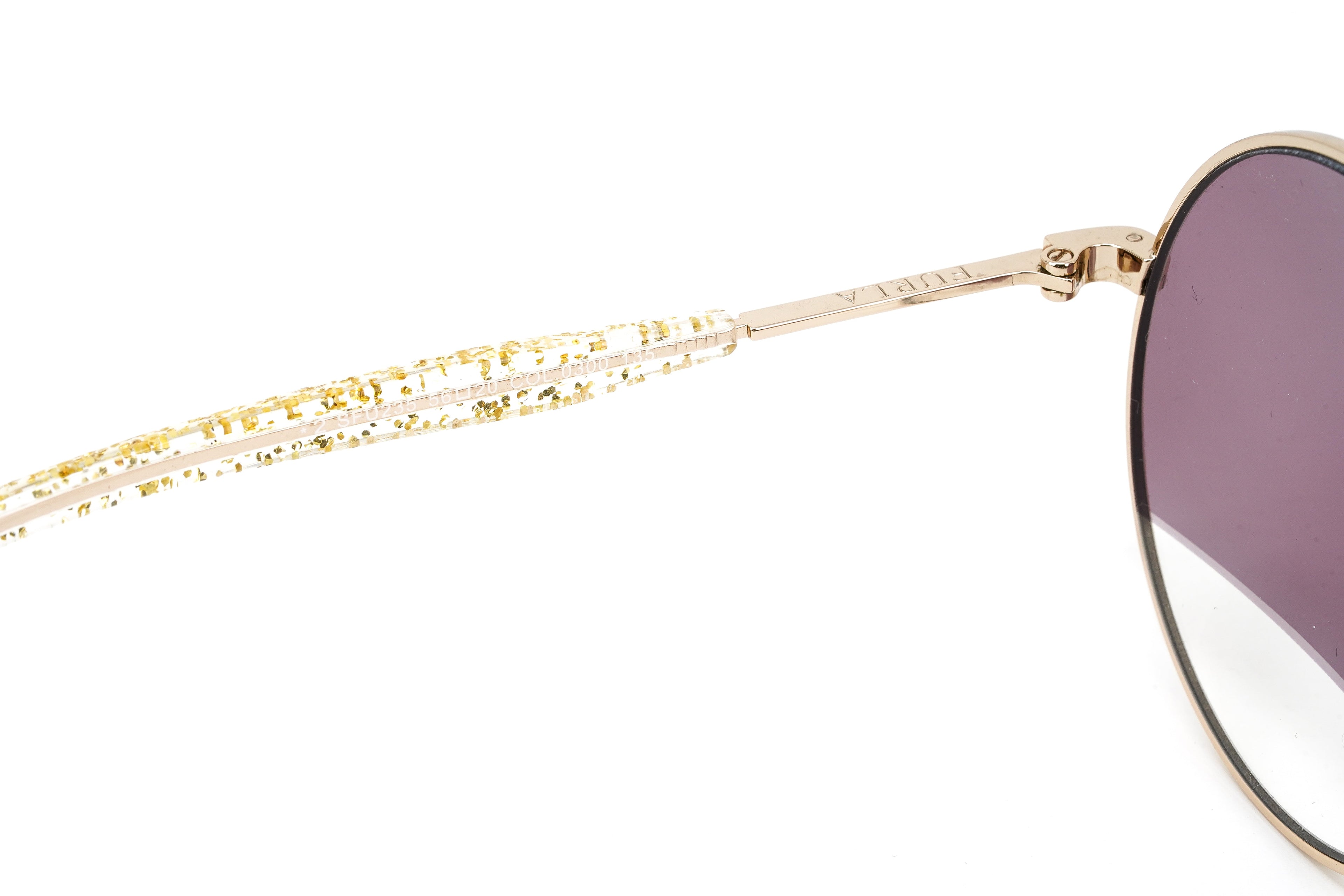 Furla Women's Sunglasses Round Gold/Purple