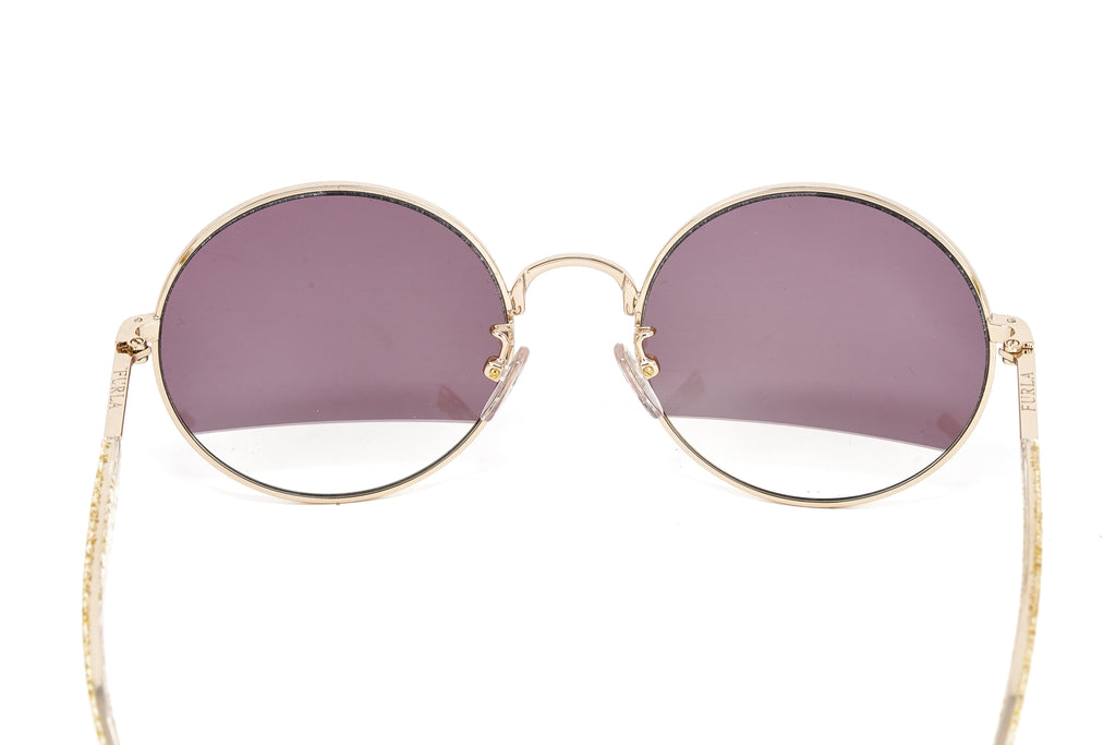 Furla Women's Sunglasses Round Gold/Purple